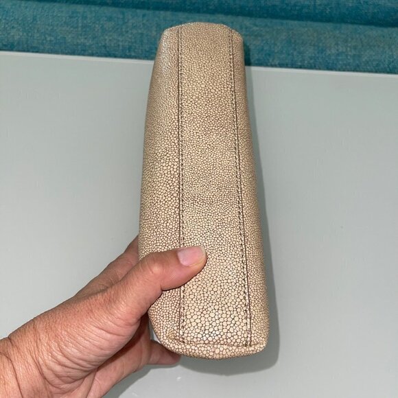 Kate Spade Queen Of The Nile Clutch Purse Tan Stingray Leather Gold Hardware - Picture 3 of 14